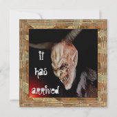 Spooky Demon Halloween is aangekomen op uitnodigin Kaart (Voorkant)