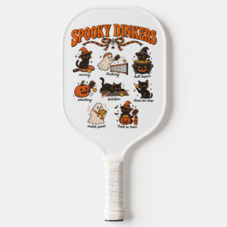 Spooky Dinkers–Pickleballkatten met Halloween Pickleball Paddle