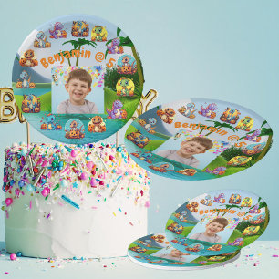 Spooky Dino Birthday Bash Custom Photo Party Papieren Bordje