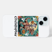 Spooky Dino Rider – Skeleton on Mummy T-Rex Case-Mate iPhone Case (Achterkant (horizontaal))