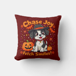 Spooky Dog Art: Haal Halloween Joy & Smiles op! Kussen