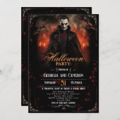 Spooky Dracula Halloween Party Kaart (Voorkant / Achterkant)