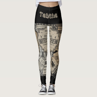 Spooky Drinken labels Halloween, heks tovenaar Leggings