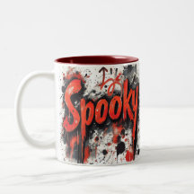 Spooky Drip Halloween Mok-Red interieur