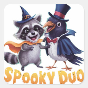 Spooky Duo Vierkante Sticker