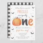 Spooky een eerste verjaardag Halloween uitnodiging (Voorkant / Achterkant)