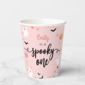 Spooky Een Halloween Leuke Ghost 1e Verjaardag Papieren Bekers (Achterkant)