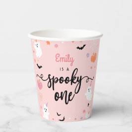Spooky Een Halloween Leuke Ghost 1e Verjaardag Papieren Bekers