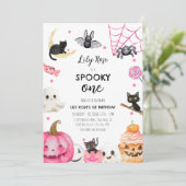 Spooky een Halloween meisje 1e verjaardag Kaart (Staand voorkant)