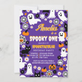 Spooky een Halloween verjaardag groovy retro madel Kaart (Voorkant)