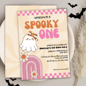 Spooky een leuke geest Roze meisje eerste verjaard Kaart