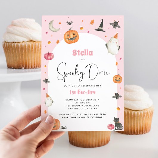 Spooky Een Meisje 1e Boo-Day Halloween Uitnodiging