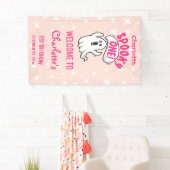 Spooky Een Schattig Roze Halloween Ghost 1e Verjaa Spandoek (Insitu)