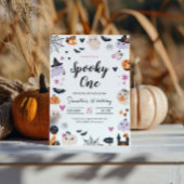 Spooky Een Schattige Halloween Verjaardagsuitnodig Kaart