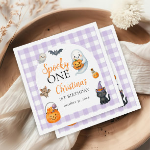 Spooky Een Schattige Spook Halloween 1e Verjaardag Servet