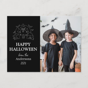 Spooky Elegant Halloween Family One Foto Feestdagenkaart