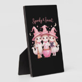 Spooky en lieve Schattigee heksenkat Oversized T-s Fotoplaat (Zijkant)