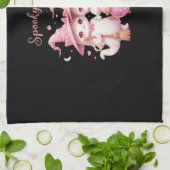 Spooky en lieve Schattigee heksenkat Oversized T-s Theedoek (Gevouwen)