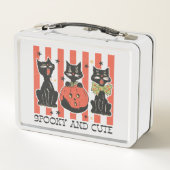 Spooky en schattig - zwarte kat en pompoen (Achterkant)