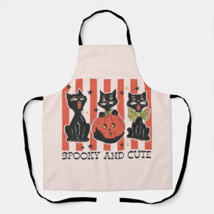Spooky en schattig - zwarte kat en pompoen schort