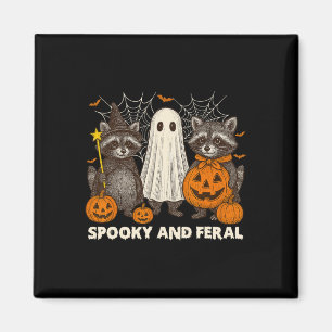 Spooky en wilde Halloween Schattigee Ghost Raccoon Magneet