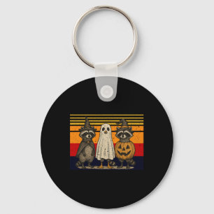 Spooky en wilde Halloween Schattigee Ghost Raccoon Sleutelhanger
