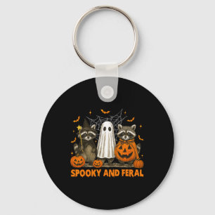 Spooky en wilde Halloween Schattigee Ghost Raccoon Sleutelhanger