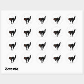 Spooky enge griezelige zwarte kat Kinder Halloween Ronde Sticker (Vel)