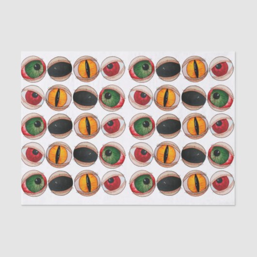 Spooky enge zombie gothische ogen halloween zwart tissuepapier (Voorkant)