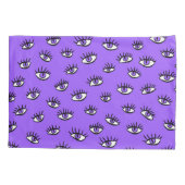 Spooky Evil Eyes Paarse Halloween Kussensloop (Achterkant)