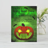 Spooky Evil Halloween Pumpkin Kaart (Staand voorkant)