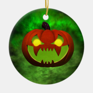 Spooky Evil Halloween Pumpkin Keramisch Ornament