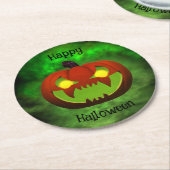 Spooky Evil Halloween Pumpkin Ronde Kartonnen Onderzetter (Gebogen)