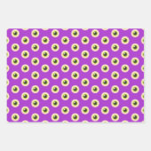 Spooky Eyeball Pattern Roze Paarse Groen Halloween Inpakpapier Vel (Voorkant)