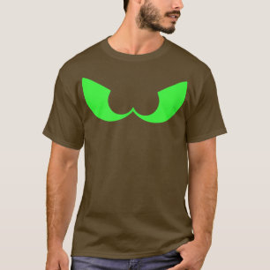 Spooky Eyes Scary Halloween, Green on Black 6400 T-shirt
