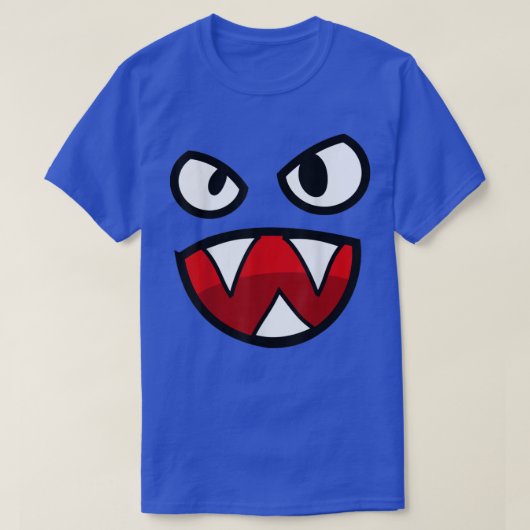 Spooky Face, Scary Angry Face Pointy Teeth T-shirt (Design voorkant)