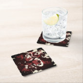 Spooky face stropdas vierkante kartonnen onderzetter (Insitu)