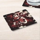 Spooky face stropdas vierkante kartonnen onderzetter (Schuin)