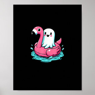 Spooky Flamingo Funny Spooky Zomer Poster