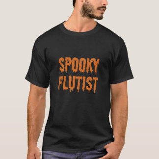 Spooky Flutist Musician Halloween Music  T-shirt