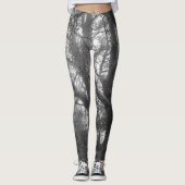 Spooky Forest Black en White Photography Leggings (Voorkant)