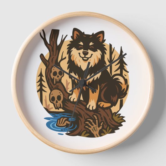 Spooky Forest Dog with Skulls Horror Art (Voorkant)