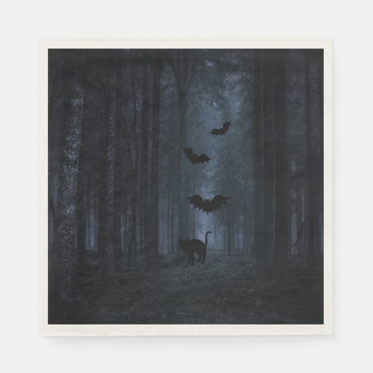 Spooky Forest in Night Halloween Servet (Voorkant)