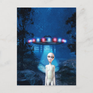Spooky Forest UFO Close Encounter Briefkaart
