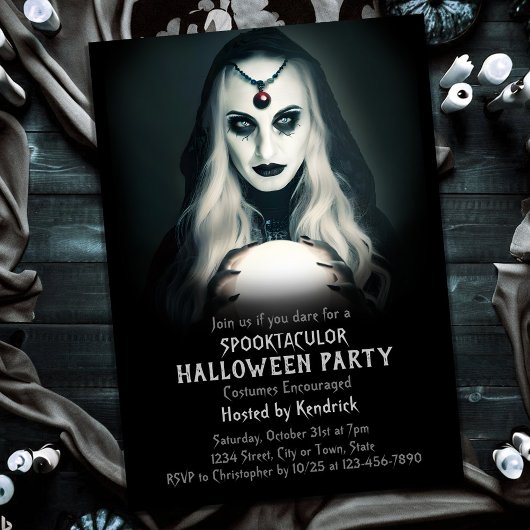 Spooky Fortune Teller Halloween Kostuum Party Kaart