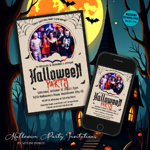 Spooky Foto Halloween Party Kaart
