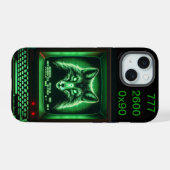 Spooky Fox Robot iPhone 15 Hoesje (Achterkant horizontaal)