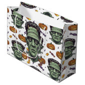 Spooky Frankenstein Monster Halloween Art Groot Cadeauzakje (Voorkant Gekanteld)