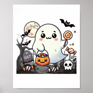 Spooky Friends Schattige Halloween Ghost Pumpkin M Poster