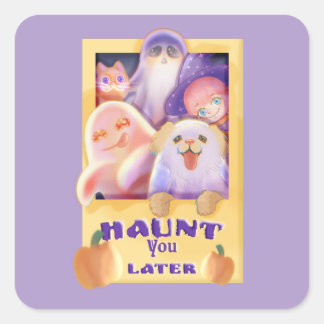 Spooky Friends Vierkante Sticker
